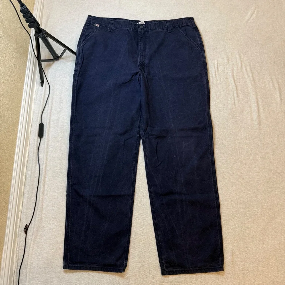 Carhartt Work Pants Men 42x34 Navy FR Flame Resistant Canvas Lot of 2 FRB159-DNY